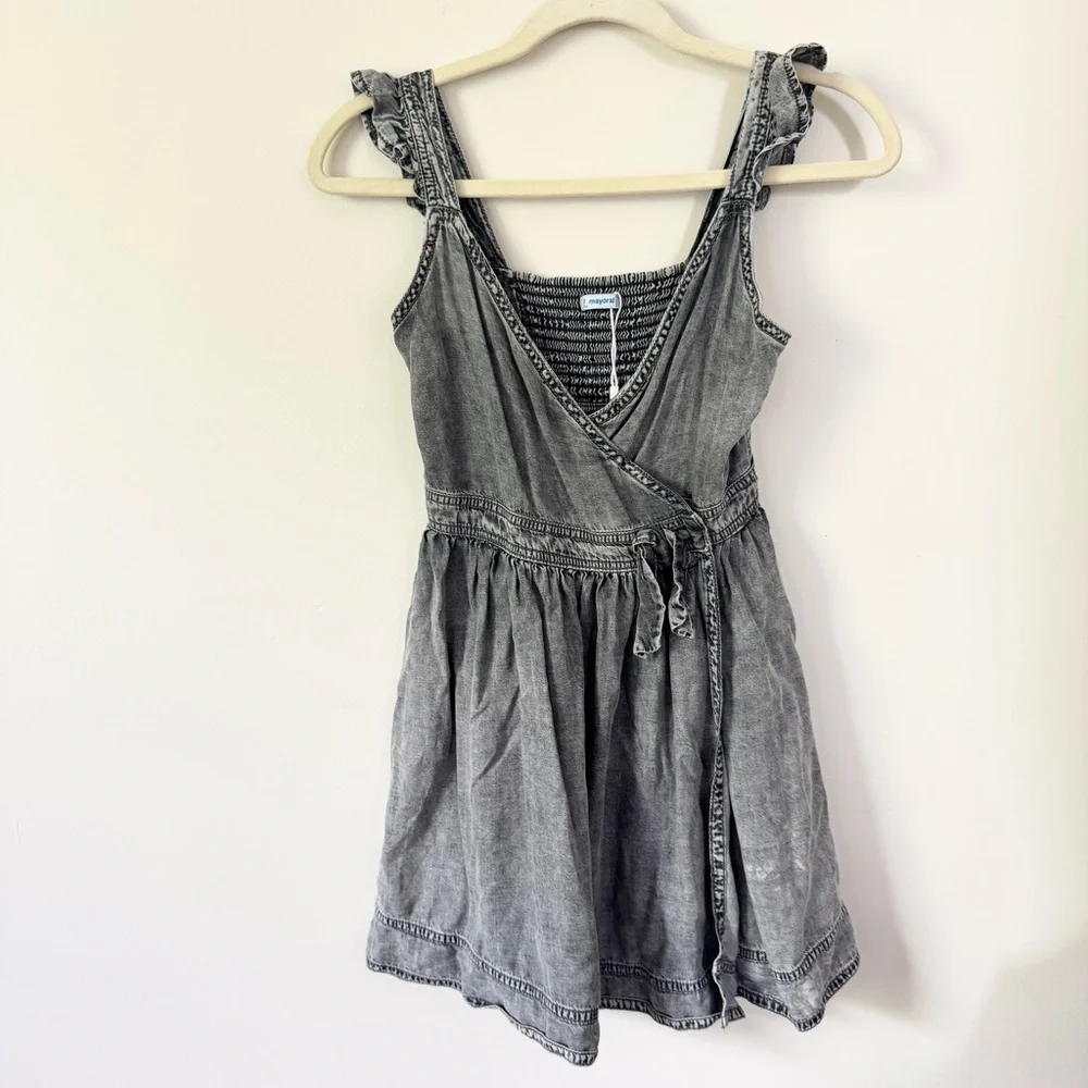 Mayoral Gray Chambray Dress Girls Size 12 New Without Tags